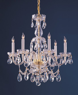 Traditional Crystal Six Light Chandelier in Polished Brass (60|1126PBCLMWP)