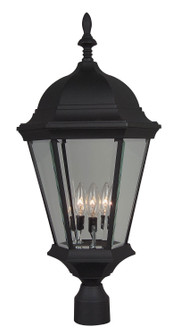 Straight Glass Cast Three Light Post Mount in Textured Black (46|Z555TB)