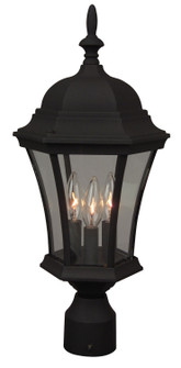 Curved Glass Cast Three Light Post Mount in Textured Black (46|Z345TB)