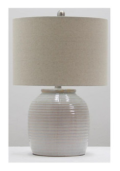 Table Lamp One Light Table Lamp in White Ceramic/Brushed Polished Nickel (46|86258)