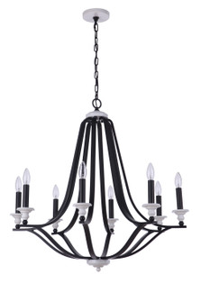Esme Eight Light Chandelier in Flat Black / Matte White (46|57628FBMWW)