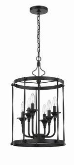 Jolenne Six Light Foyer Pendant in Flat Black (46|57036FB)