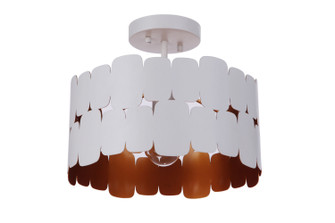 Sabrina One Light Semi Flush Mount in Matte White/Gold Luster (46|56651MWWGLR)