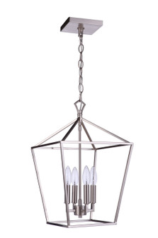 Flynt II Four Light Foyer Pendant in Brushed Polished Nickel (46|56334BNK)