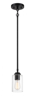 Stowe One Light Mini Pendant in Flat Black (46|56091FB)