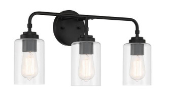 Stowe Three Light Vanity in Flat Black (46|56003FB)