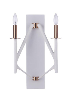The Reserve Two Light Wall Sconce in Matte White / Satin Brass (46|55562MWWSB)