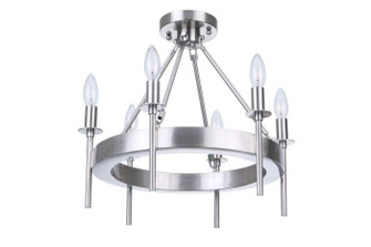 Larrson Six Light Semi-Flush Mount in Brushed Polished Nickel (46|54356BNK)