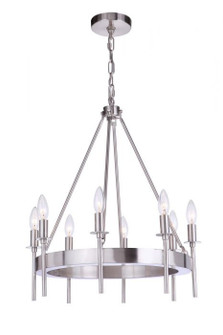 Larrson Eight Light Chandelier in Brushed Polished Nickel (46|54328BNK)
