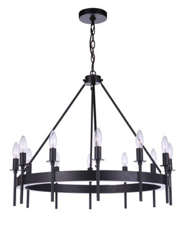 Larrson 12 Light Chandelier in Flat Black (46|54312FB)