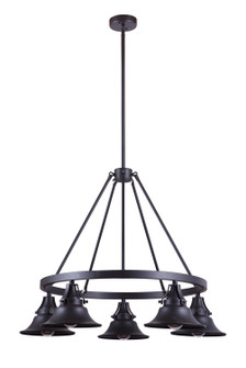 Union Five Light Outdoor Chandelier in Oiled Bronze Gilded (46|54025OBG)