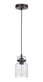 Foxwood One Light Mini Pendant in Flat Black / Dark Teak (46|53691FBDT)