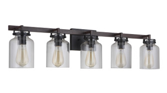 Foxwood Five Light Vanity in Flat Black / Dark Teak (46|53605FBDT)