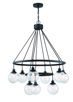 Que Nine Light Chandelier in Flat Black (46|53329FB)