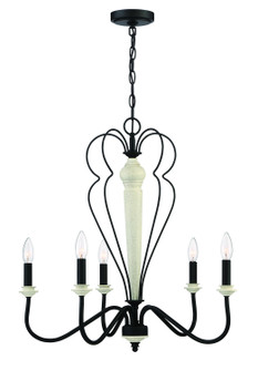 Anna Five Light Chandelier in Cottage White/Espresso (46|52525CWESP)