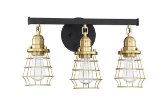 Thatcher Three Light Vanity in Flat Black/Satin Brass (46|50603FBSB)