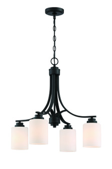 Bolden Four Light Chandelier in Flat Black (46|50524FBWG)