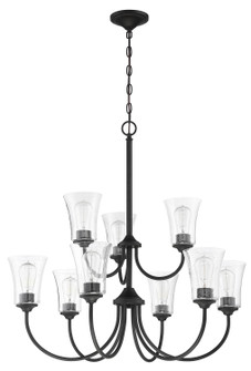 Gwyneth Nine Light Chandelier in Flat Black (46|50429FB)