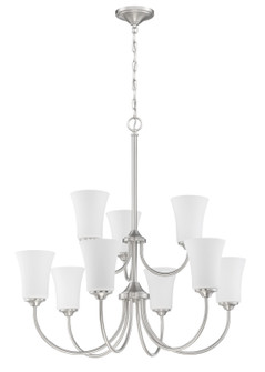 Gwyneth Nine Light Chandelier in Brushed Polished Nickel (46|50429BNKWG)