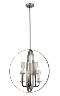 Randolph Six Light Foyer Pendant in Flat Black/Brushed Polished Nickel (46|50336FBBNK)