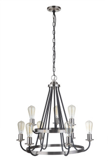 Randolph Nine Light Chandelier in Flat Black/Brushed Polished Nickel (46|50329FBBNK)