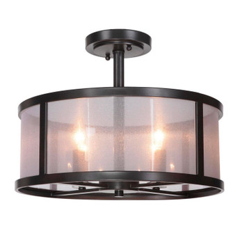 Danbury Four Light Semi Flush Mount in Matte Black (46|36754MBK)