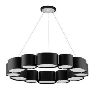 Opal 12 Light Chandelier in Soft Black With Stainless Steel (68|39330SBKSS)