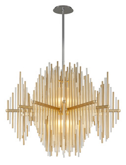 Theory Two Light Chandelier in Gold Leaf W Polished Stainless (68|23843)