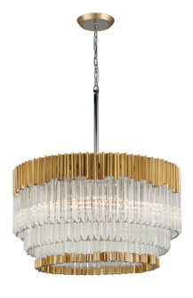 Charisma Eight Light Chandelier in Gold Leaf W Polished Stainless (68|22048)