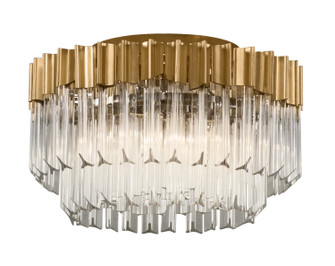 Charisma Three Light Semi Flush Mount in Gold Leaf W Polished Stainless (68|22033)