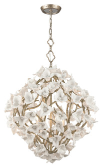 Lily Six Light Chandelier in Enchanted Silver Leaf (68|21146)