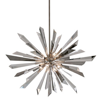 Inertia Eight Light Chandelier in Silver Leaf (68|14048)