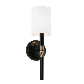 Beckham One Light Wall Sconce in Glossy Black and Aged Brass (65|641911YA700)