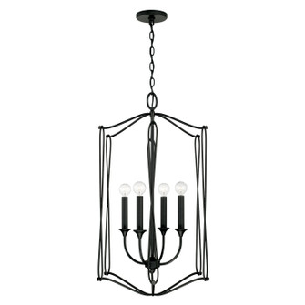 Bentley Four Light Foyer Pendant in Black Iron (65|541642BI)