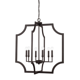 Lesley Six Light Foyer Pendant in Black Iron (65|526161BI)