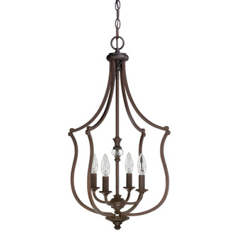 Leigh Four Light Foyer Pendant in Burnished Bronze (65|4705BB)