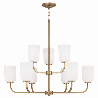 Lawson Nine Light Chandelier in Aged Brass (65|448891AD542)