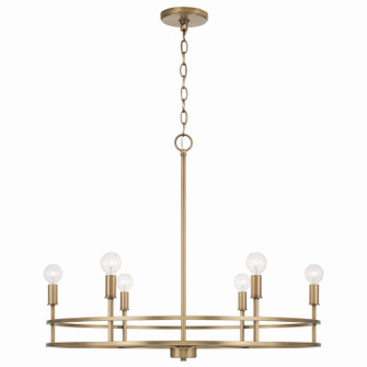 Fuller Six Light Chandelier in Aged Brass (65|448761AD)