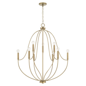 Madison Nine Light Chandelier in Aged Brass (65|447091AD)