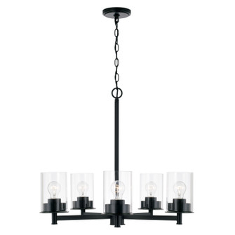 Mason Five Light Chandelier in Matte Black (65|446851MB532)