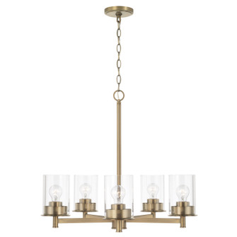 Mason Five Light Chandelier in Aged Brass (65|446851AD532)