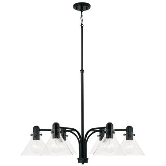 Greer Six Light Chandelier in Matte Black (65|445861MB528)