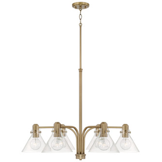 Greer Six Light Chandelier in Aged Brass (65|445861AD528)
