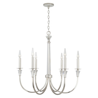 Laurent Six Light Chandelier in Polished Nickel (65|441861PN)