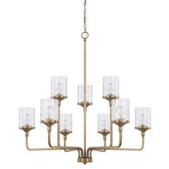 Colton Nine Light Chandelier in Aged Brass (65|428891AD451)