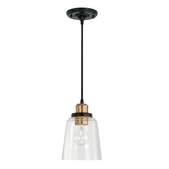 Fallon One Light Pendant in Aged Brass and Black (65|3718AB135)