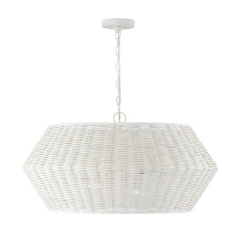 Boca Six Light Pendant in Chalk White (65|347861HH)