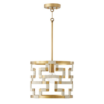 Hala One Light Pendant in Bleached Natural Jute and Patinaed Brass (65|341011NL)