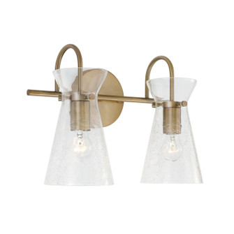 Mila Two Light Vanity in Aged Brass (65|142421AD)