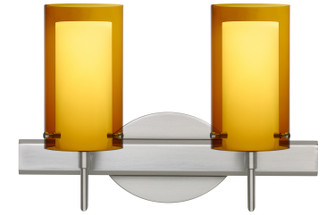 Pahu Two Light Wall Sconce in Satin Nickel (74|2SWG44007SN)